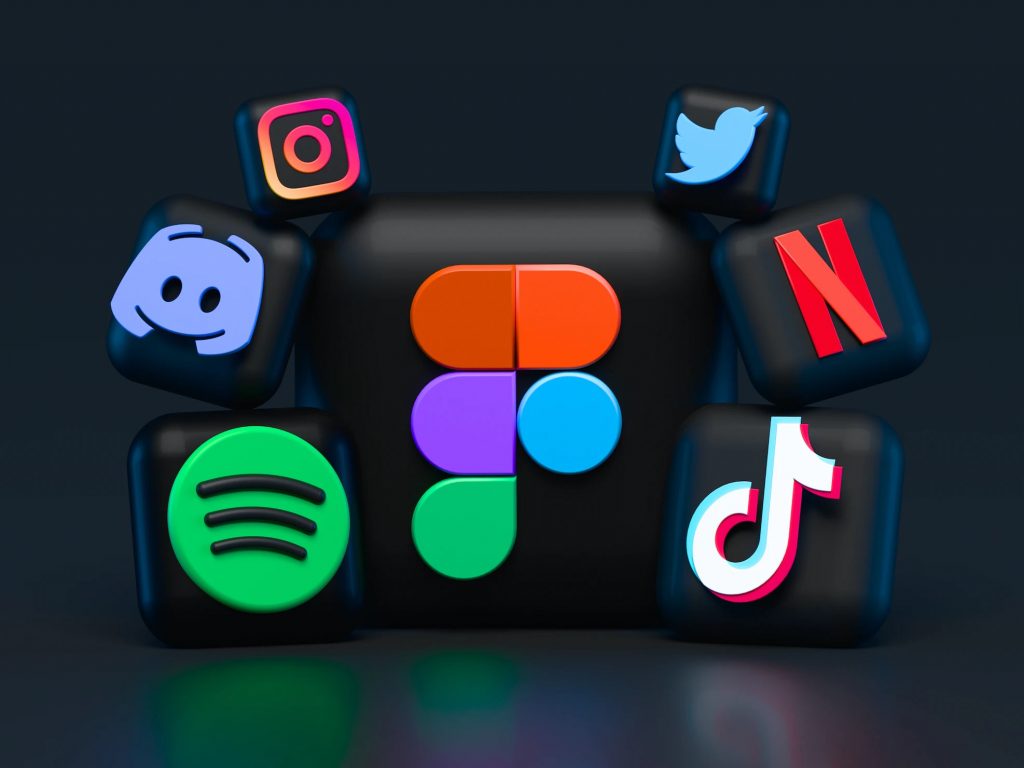 Logos of different social media platforms