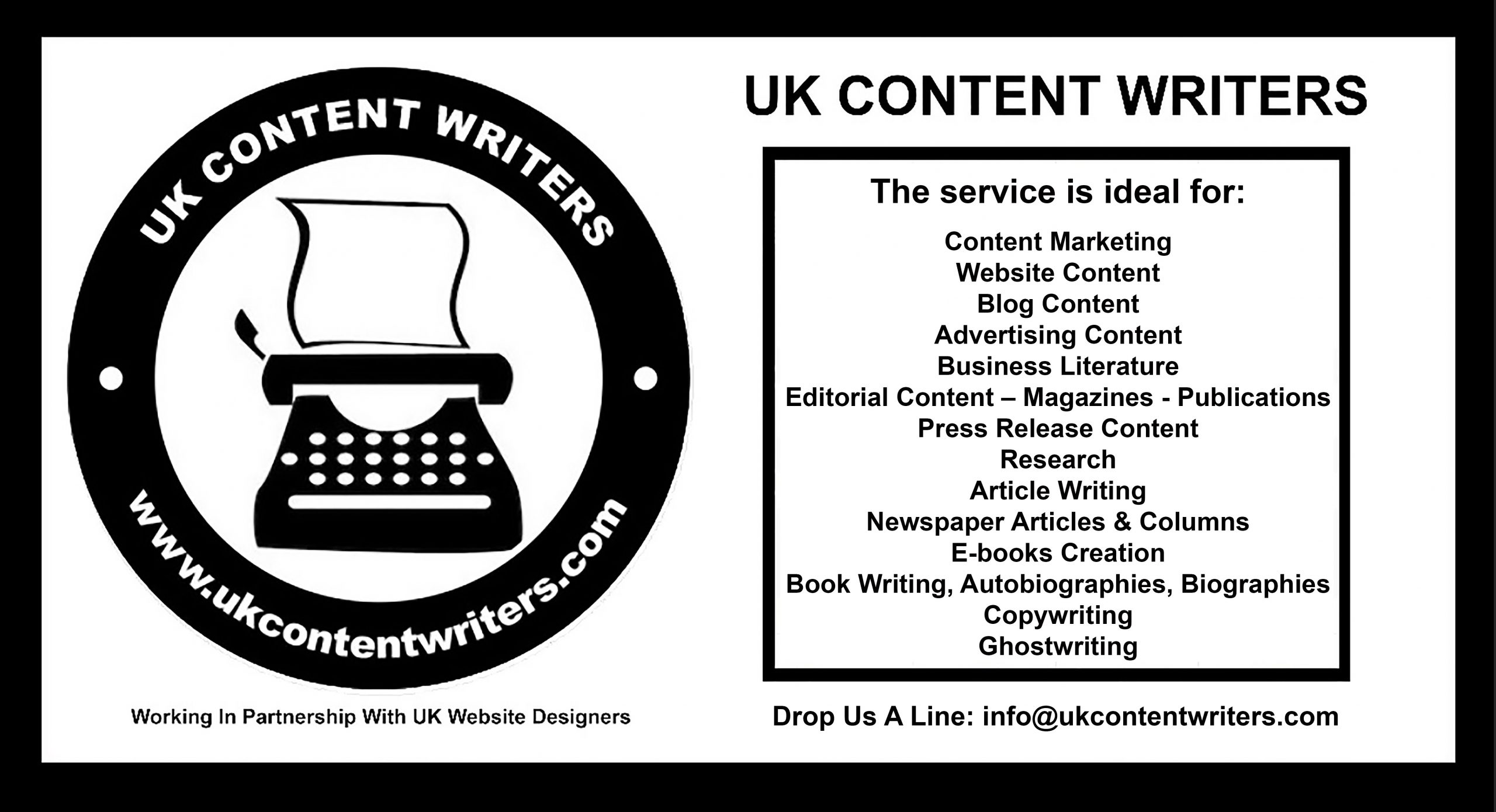 UK Content Writers Banner AD