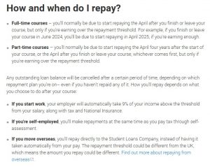 Excerpt From UCAS -Student Loans