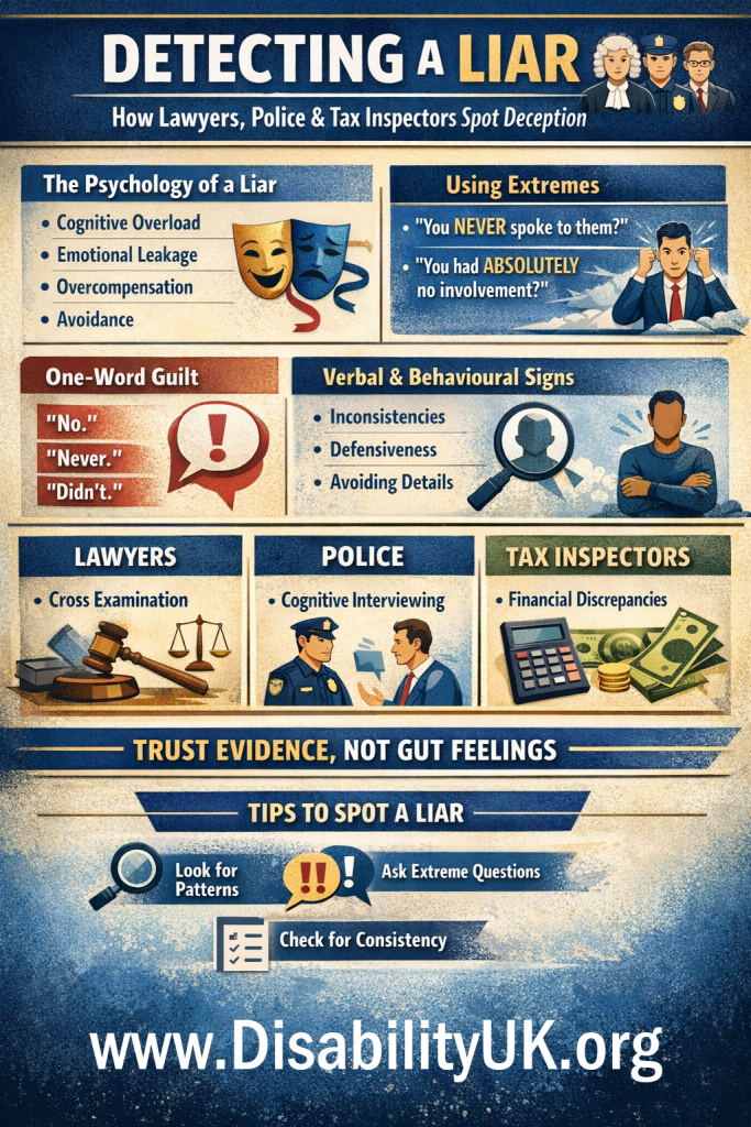 Detecting Liars Infographic. Image credit: UK Website Designers. Copyright 2026.