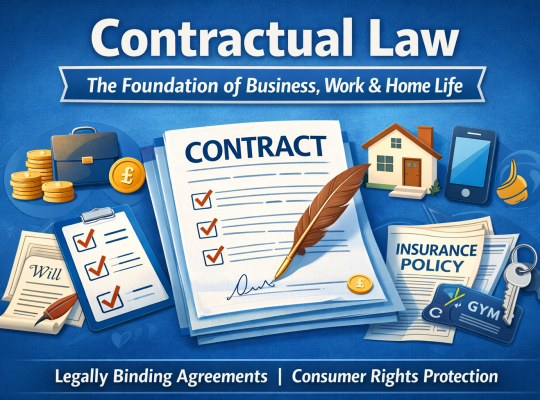 Contractual Law Featured Image. Image Credit: The UK Website Designers Group. Copyright 2026