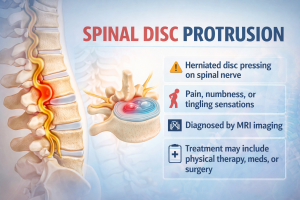 Spinal Disk Protrusion Featured Image. Image Credit: UK Website Designers Group. Copyright 2026.