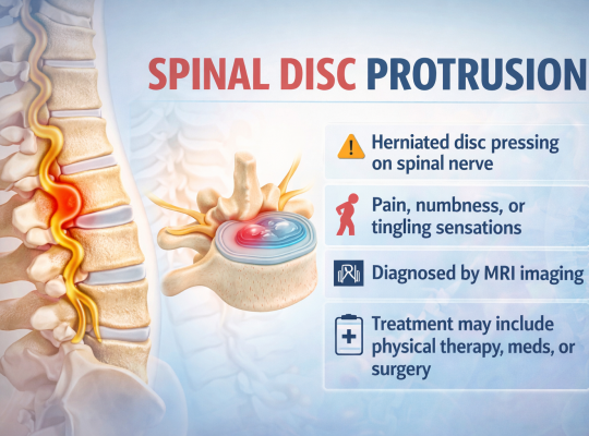 Spinal Disk Protrusion Featured Image. Image Credit: UK Website Designers Group. Copyright 2026.