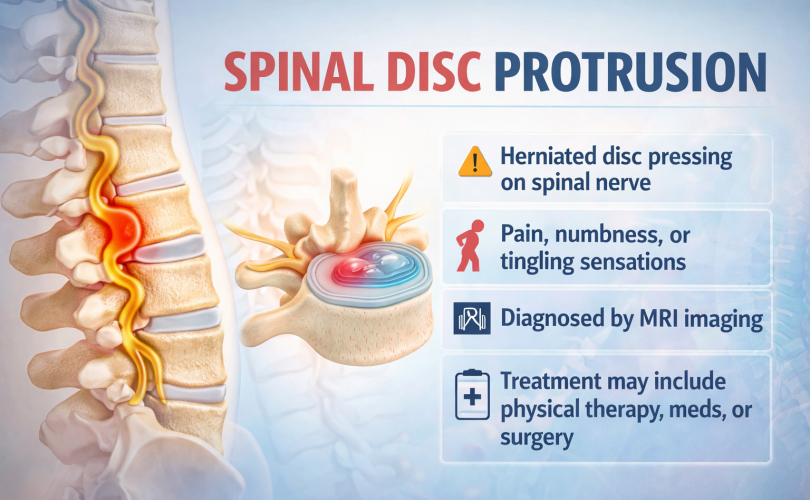 Spinal Disk Protrusion Featured Image. Image Credit: UK Website Designers Group. Copyright 2026.